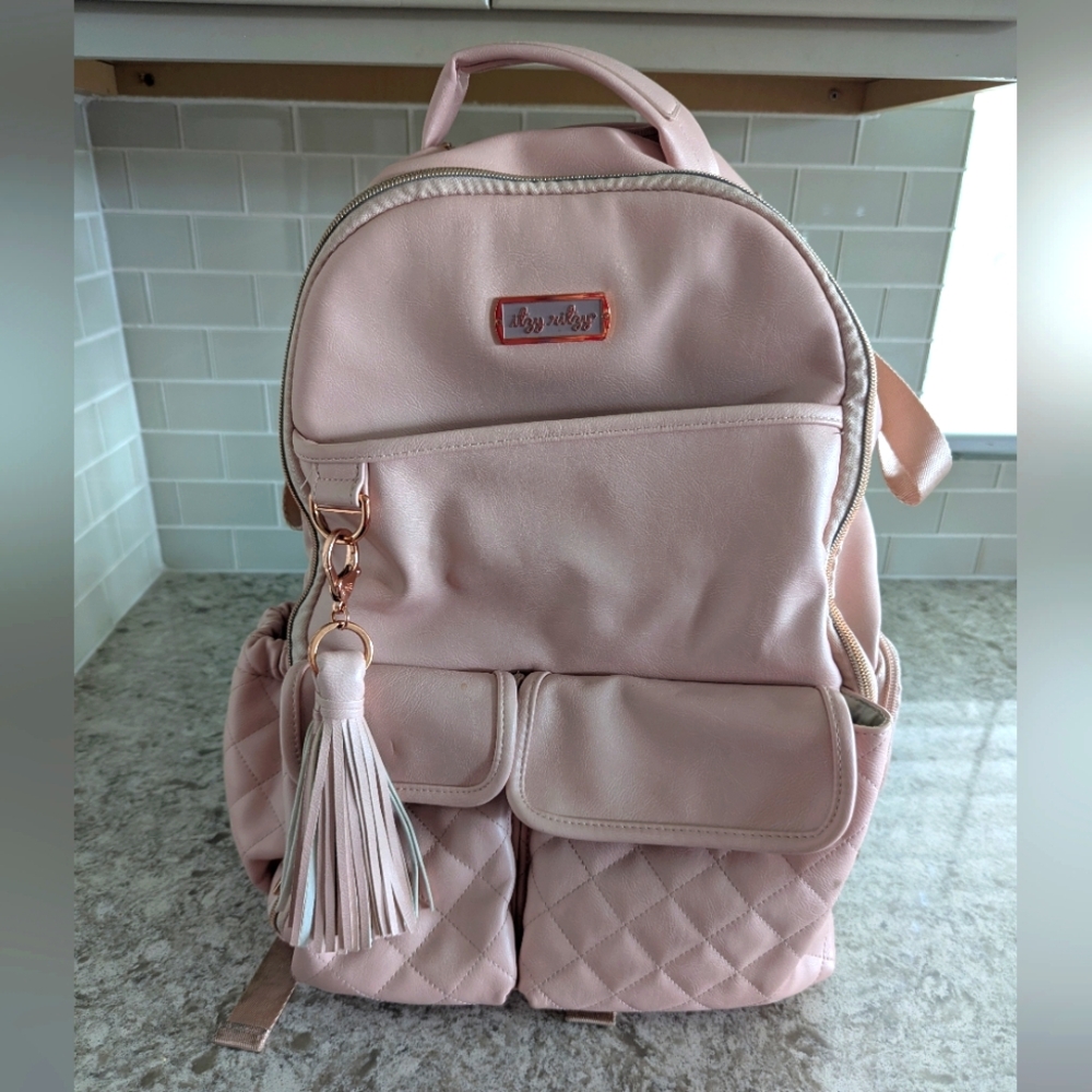 Itzy Ritzy Pink Backpack Diaper Bag with Tassel